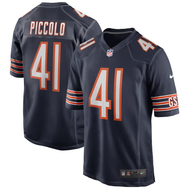 mens nike brian piccolo navy chicago bears game retired player jersey